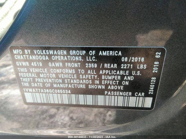 Photo 8 VIN: 1VWAT7A36GC065034 - VOLKSWAGEN PASSAT 