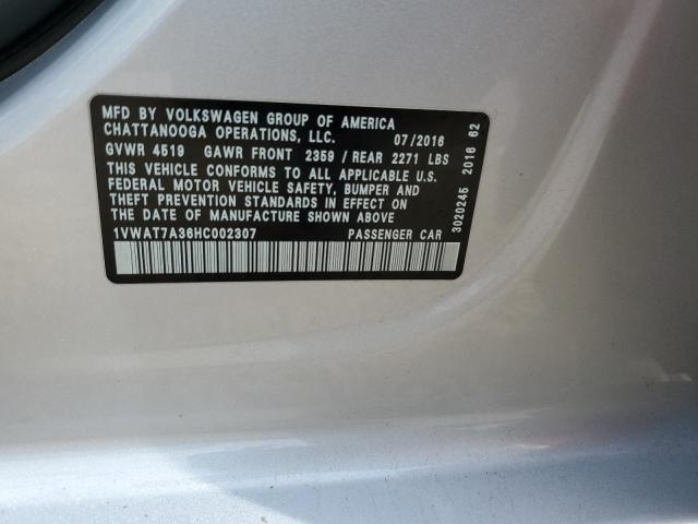 Photo 11 VIN: 1VWAT7A36HC002307 - VOLKSWAGEN PASSAT S 