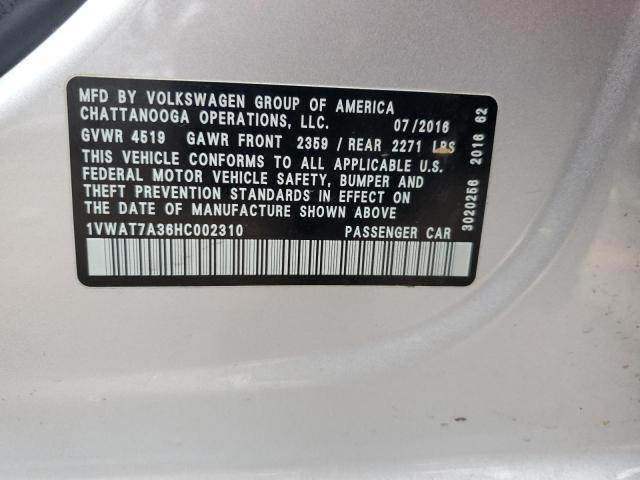 Photo 11 VIN: 1VWAT7A36HC002310 - VOLKSWAGEN PASSAT 