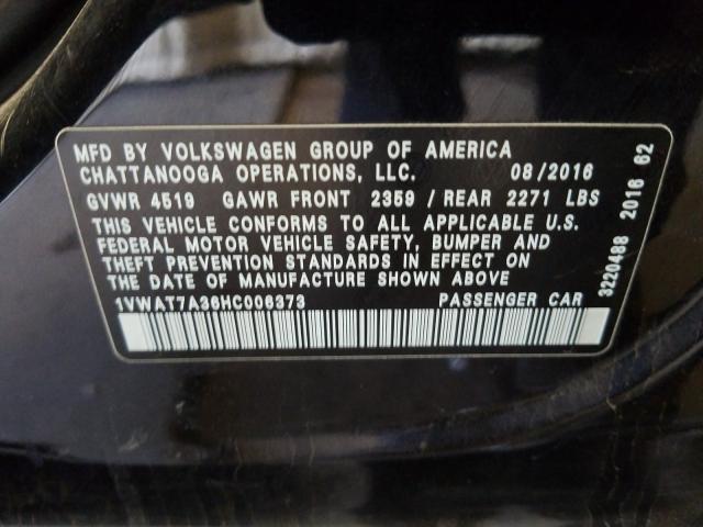 Photo 9 VIN: 1VWAT7A36HC006373 - VOLKSWAGEN PASSAT 