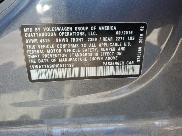 Photo 11 VIN: 1VWAT7A36HC017129 - VOLKSWAGEN PASSAT 