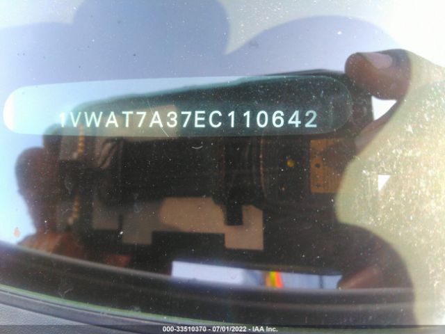 Photo 8 VIN: 1VWAT7A37EC110642 - VOLKSWAGEN PASSAT 