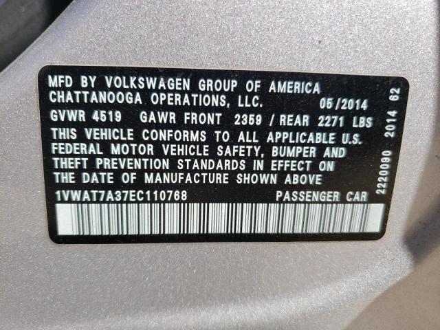 Photo 11 VIN: 1VWAT7A37EC110768 - VOLKSWAGEN PASSAT 