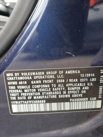 Photo 11 VIN: 1VWAT7A37FC055689 - VOLKSWAGEN PASSAT 