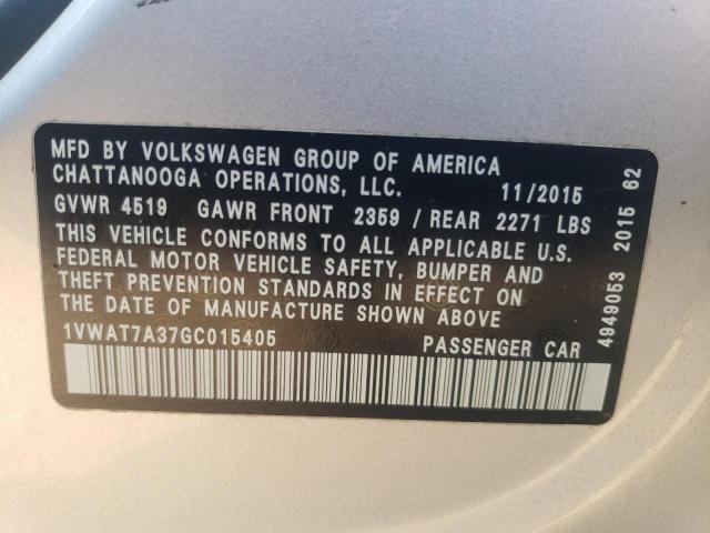 Photo 11 VIN: 1VWAT7A37GC015405 - VOLKSWAGEN PASSAT 