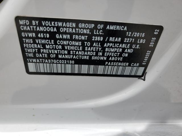 Photo 11 VIN: 1VWAT7A37GC022130 - VOLKSWAGEN PASSAT 