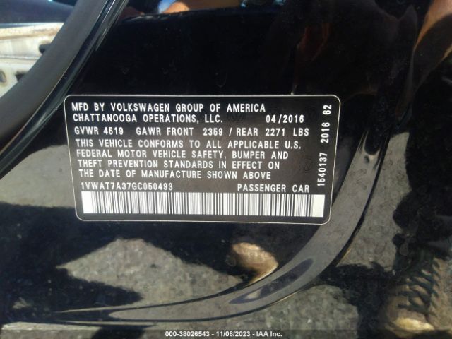 Photo 8 VIN: 1VWAT7A37GC050493 - VOLKSWAGEN PASSAT 