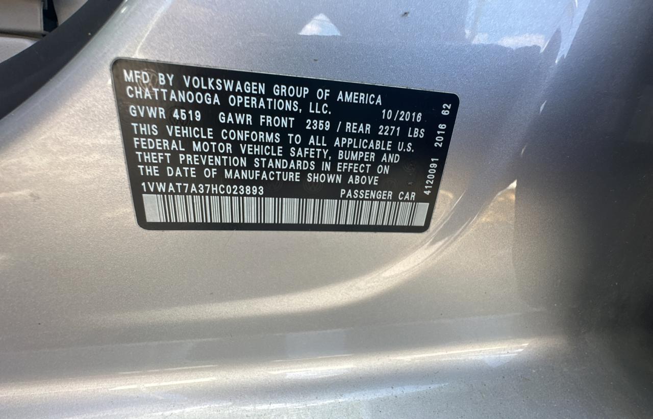 Photo 9 VIN: 1VWAT7A37HC023893 - VOLKSWAGEN PASSAT 