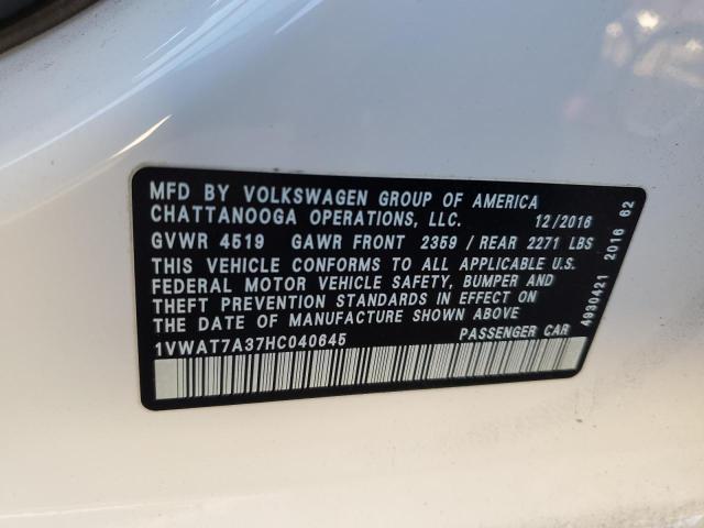 Photo 11 VIN: 1VWAT7A37HC040645 - VOLKSWAGEN PASSAT S 