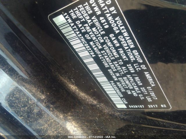 Photo 8 VIN: 1VWAT7A37HC052794 - VOLKSWAGEN PASSAT 