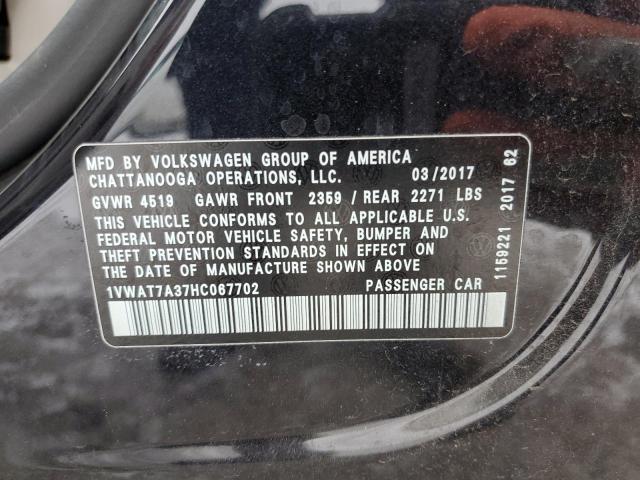 Photo 11 VIN: 1VWAT7A37HC067702 - VOLKSWAGEN PASSAT 