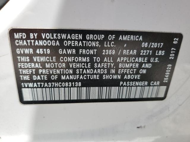 Photo 11 VIN: 1VWAT7A37HC083138 - VOLKSWAGEN PASSAT 