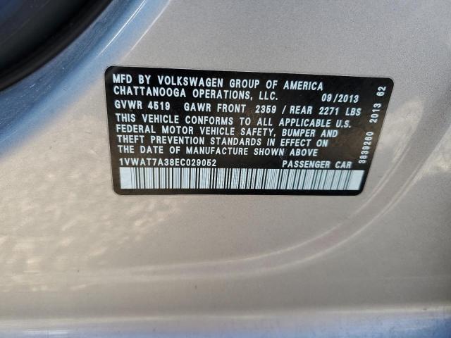 Photo 9 VIN: 1VWAT7A38EC029052 - VOLKSWAGEN PASSAT 