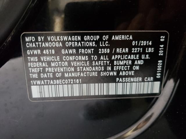 Photo 9 VIN: 1VWAT7A38EC072161 - VOLKSWAGEN PASSAT 