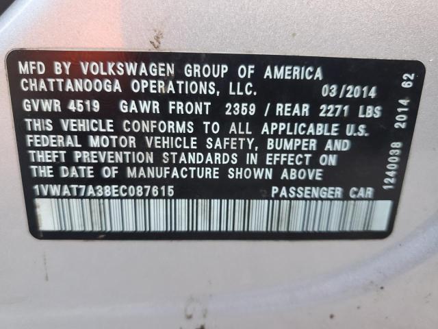 Photo 11 VIN: 1VWAT7A38EC087615 - VOLKSWAGEN PASSAT 