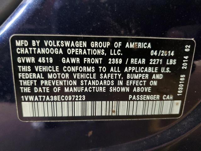 Photo 12 VIN: 1VWAT7A38EC097223 - VOLKSWAGEN PASSAT 