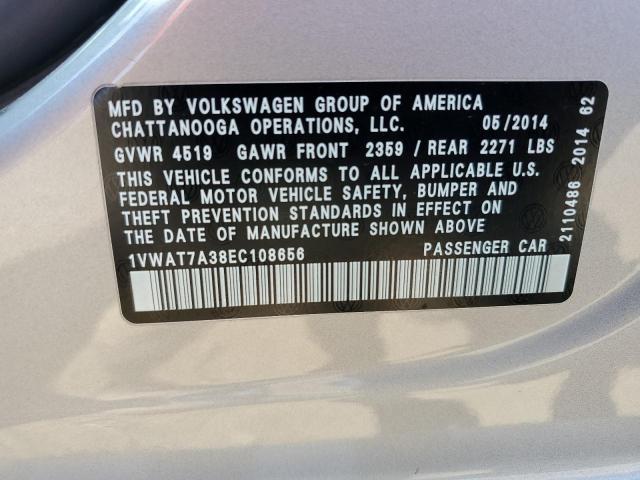 Photo 11 VIN: 1VWAT7A38EC108656 - VOLKSWAGEN PASSAT 