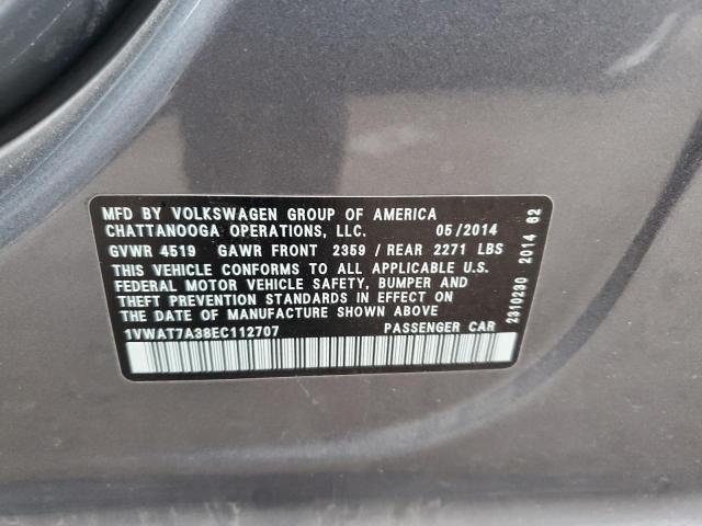 Photo 11 VIN: 1VWAT7A38EC112707 - VOLKSWAGEN PASSAT 