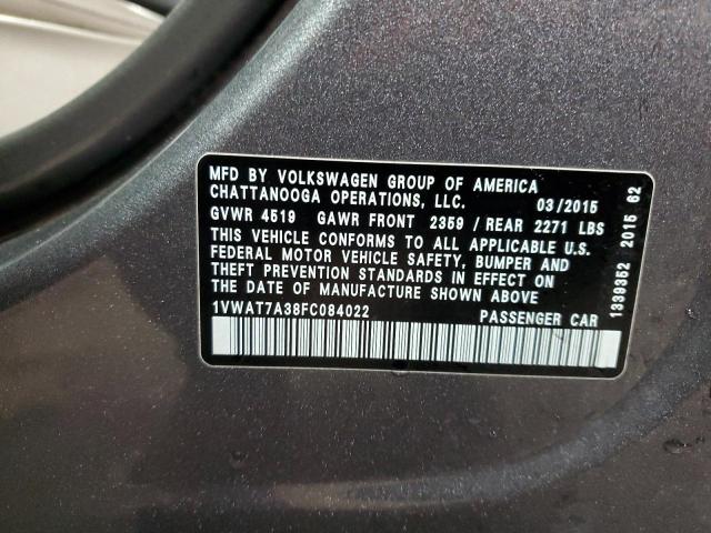 Photo 11 VIN: 1VWAT7A38FC084022 - VOLKSWAGEN PASSAT 