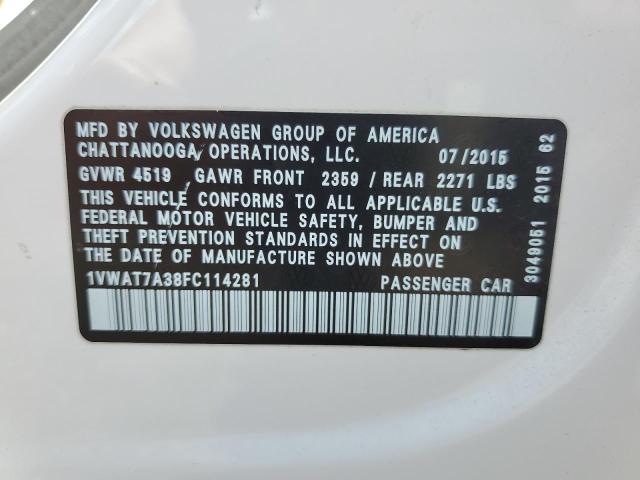 Photo 12 VIN: 1VWAT7A38FC114281 - VOLKSWAGEN PASSAT 