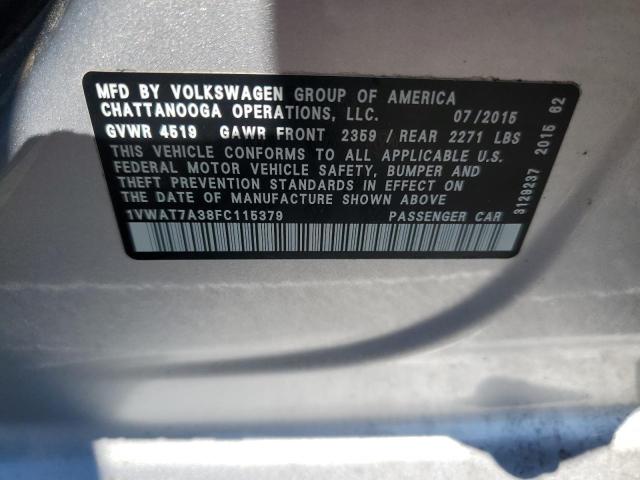 Photo 11 VIN: 1VWAT7A38FC115379 - VOLKSWAGEN PASSAT 