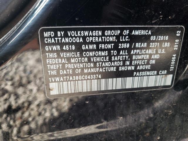 Photo 9 VIN: 1VWAT7A38GC043374 - VOLKSWAGEN PASSAT 