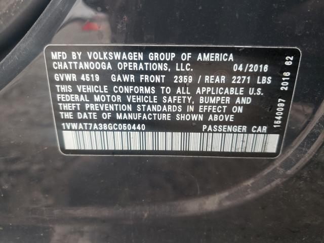 Photo 9 VIN: 1VWAT7A38GC050440 - VOLKSWAGEN PASSAT 