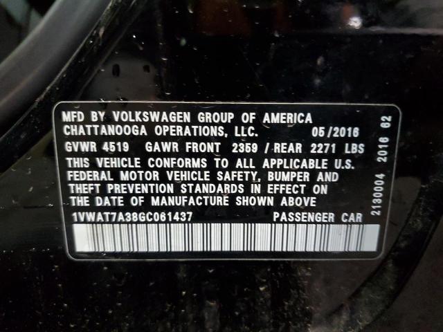 Photo 11 VIN: 1VWAT7A38GC061437 - VOLKSWAGEN PASSAT S 