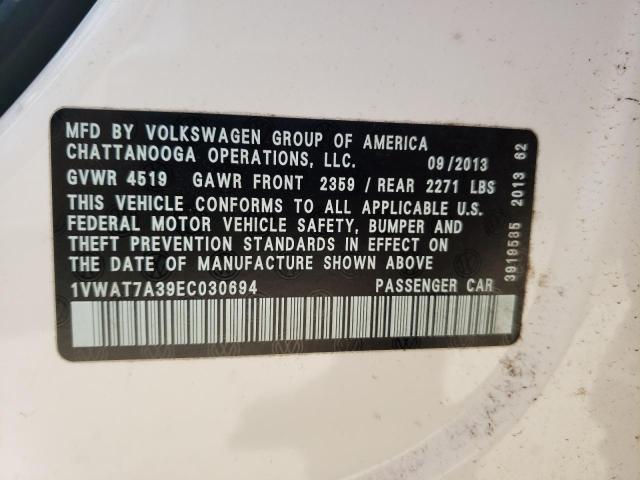 Photo 11 VIN: 1VWAT7A39EC030694 - VOLKSWAGEN PASSAT 