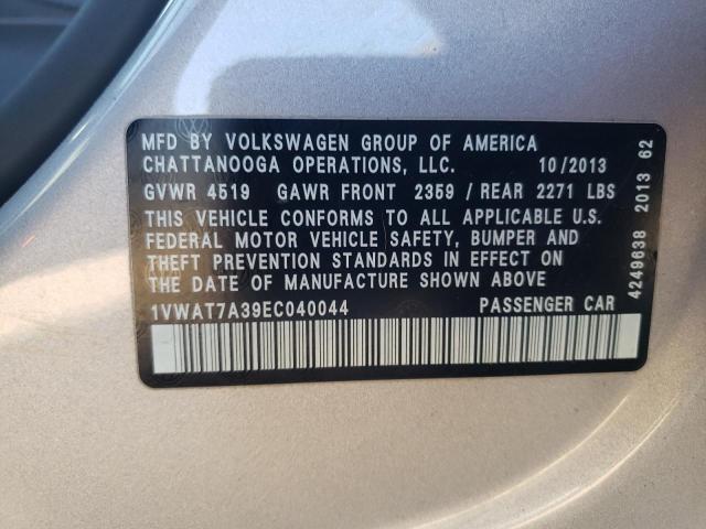 Photo 11 VIN: 1VWAT7A39EC040044 - VOLKSWAGEN PASSAT S 