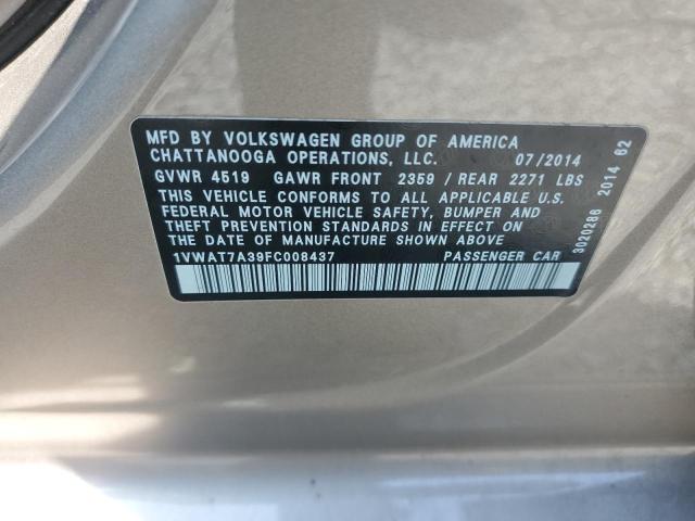 Photo 11 VIN: 1VWAT7A39FC008437 - VOLKSWAGEN PASSAT 