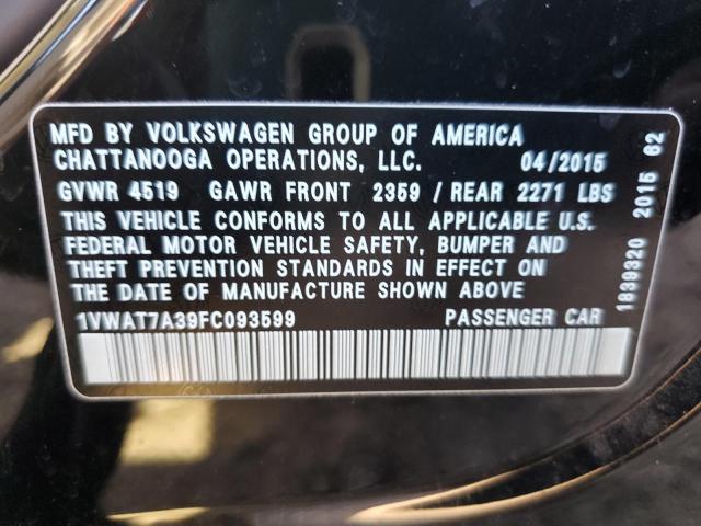 Photo 9 VIN: 1VWAT7A39FC093599 - VOLKSWAGEN PASSAT 