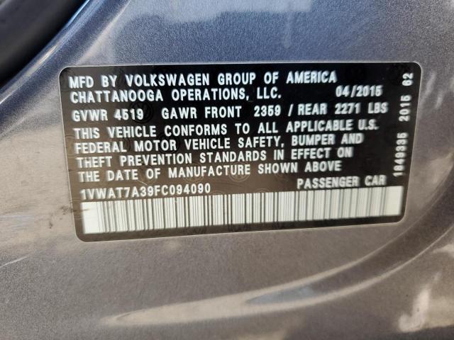 Photo 11 VIN: 1VWAT7A39FC094090 - VOLKSWAGEN PASSAT 