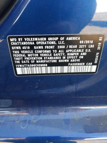 Photo 11 VIN: 1VWAT7A39GC039558 - VOLKSWAGEN PASSAT 