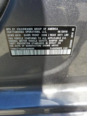 Photo 11 VIN: 1VWAT7A39GC059633 - VOLKSWAGEN PASSAT 