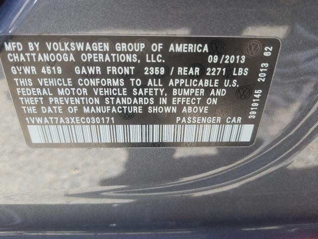 Photo 9 VIN: 1VWAT7A3XEC030171 - VOLKSWAGEN PASSAT 