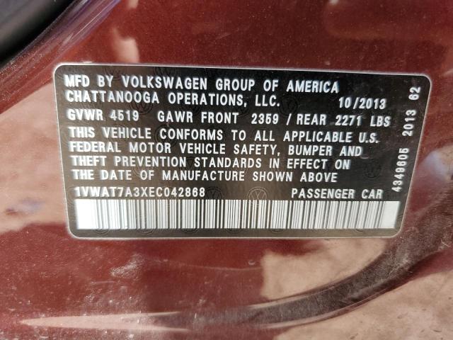 Photo 11 VIN: 1VWAT7A3XEC042868 - VOLKSWAGEN PASSAT 