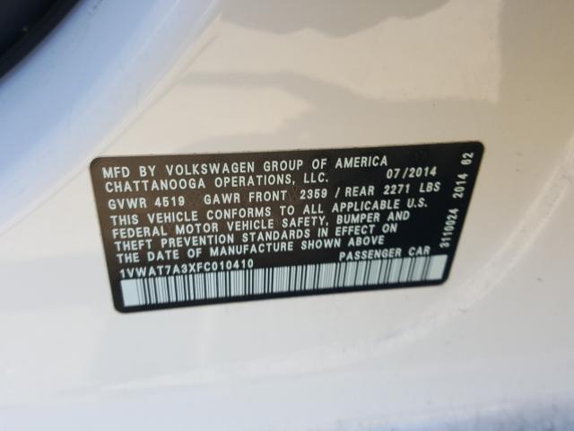 Photo 9 VIN: 1VWAT7A3XFC010410 - VOLKSWAGEN PASSAT 