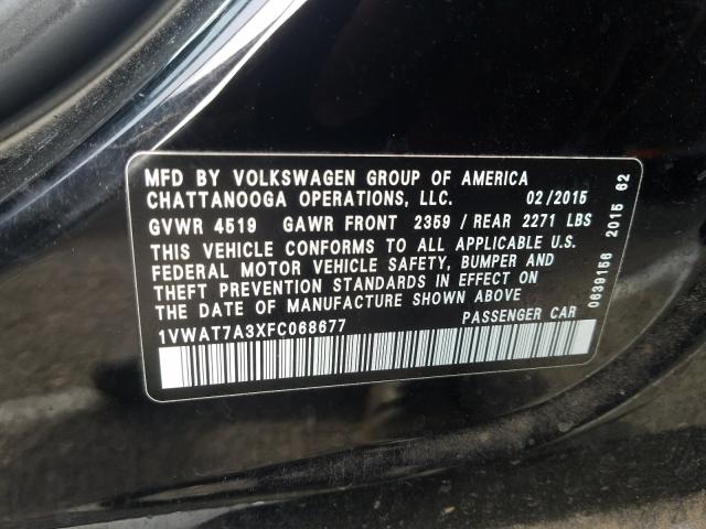 Photo 9 VIN: 1VWAT7A3XFC068677 - VOLKSWAGEN PASSAT 