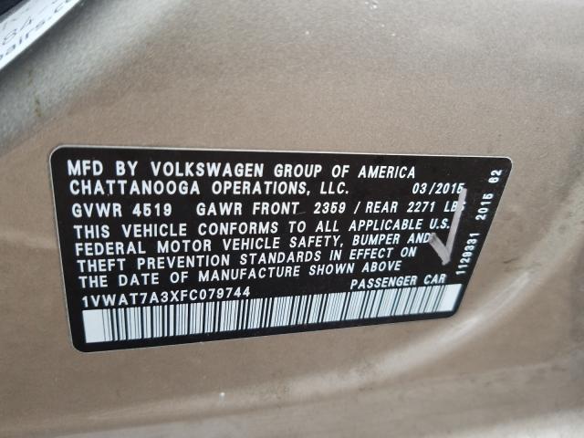 Photo 9 VIN: 1VWAT7A3XFC079744 - VOLKSWAGEN PASSAT 