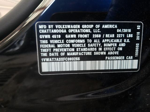 Photo 9 VIN: 1VWAT7A3XFC093255 - VOLKSWAGEN PASSAT 