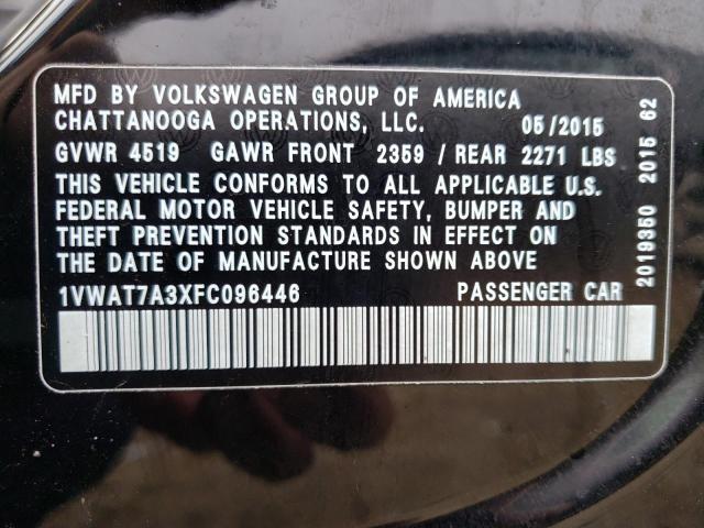 Photo 12 VIN: 1VWAT7A3XFC096446 - VOLKSWAGEN PASSAT 