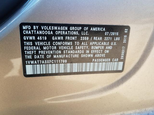 Photo 9 VIN: 1VWAT7A3XFC111799 - VOLKSWAGEN PASSAT 