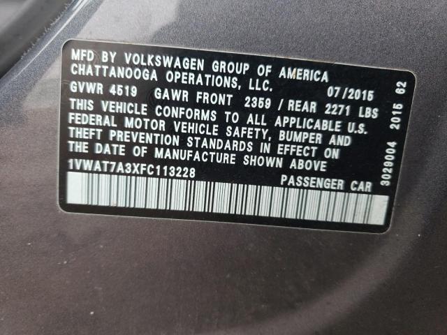 Photo 11 VIN: 1VWAT7A3XFC113228 - VOLKSWAGEN PASSAT 