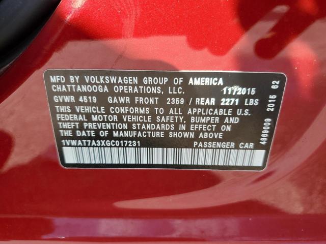 Photo 11 VIN: 1VWAT7A3XGC017231 - VOLKSWAGEN PASSAT 