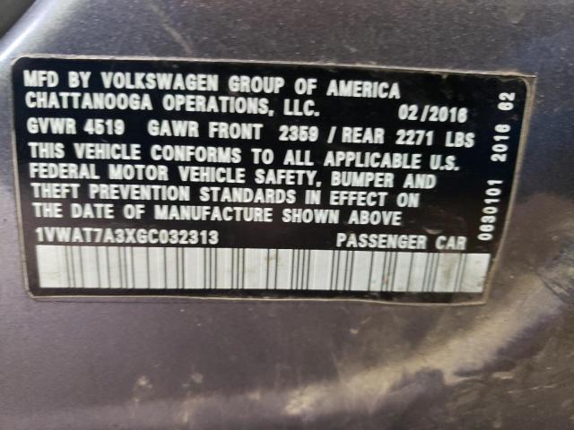 Photo 9 VIN: 1VWAT7A3XGC032313 - VOLKSWAGEN PASSAT 