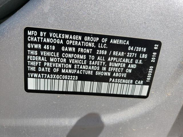 Photo 11 VIN: 1VWAT7A3XGC052223 - VOLKSWAGEN PASSAT 