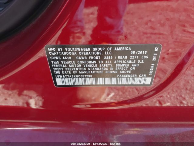 Photo 8 VIN: 1VWAT7A3XGC057230 - VOLKSWAGEN PASSAT 