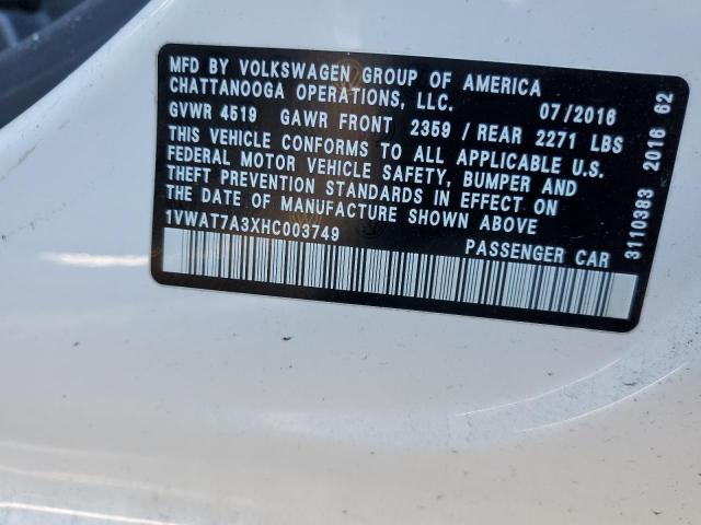 Photo 11 VIN: 1VWAT7A3XHC003749 - VOLKSWAGEN PASSAT 