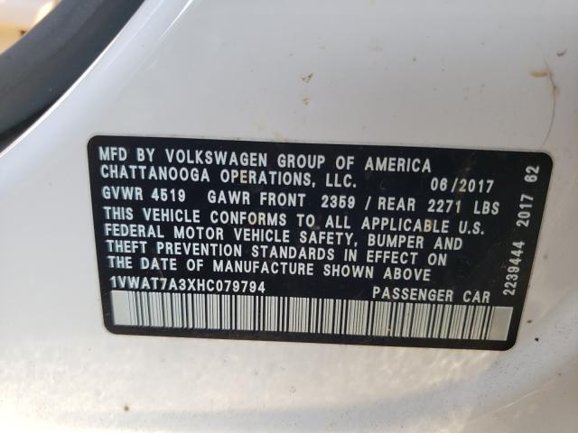 Photo 9 VIN: 1VWAT7A3XHC079794 - VOLKSWAGEN PASSAT 